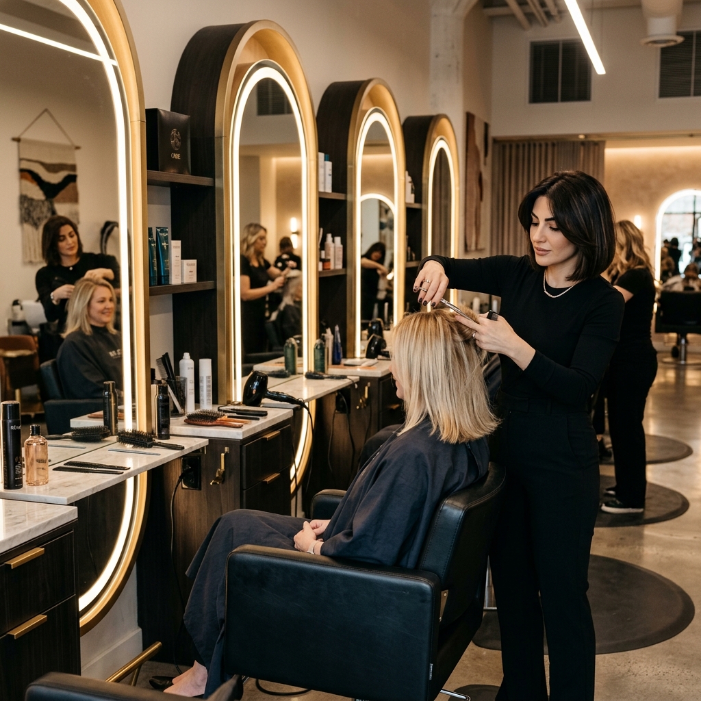 Friseurmeisterin Nazik Tonoyan bei der Arbeit im TONOYANS STUDIO